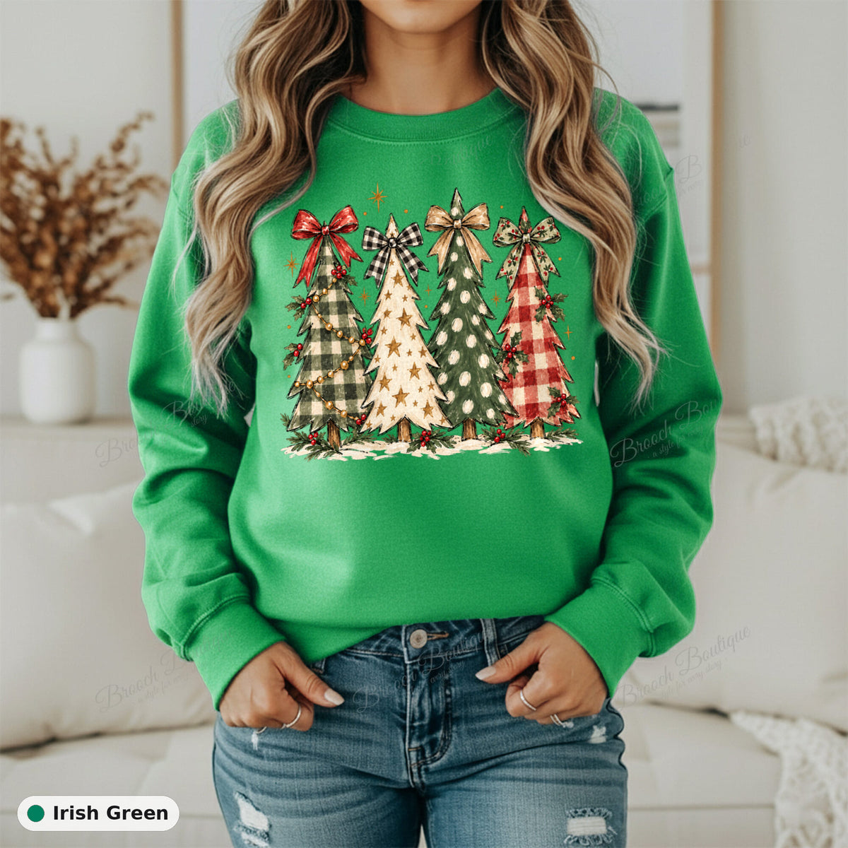 Plaid Christmas Trees — Gildan 18000