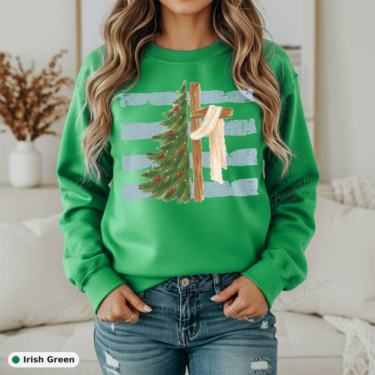 Tree and Cross — Gildan 18000