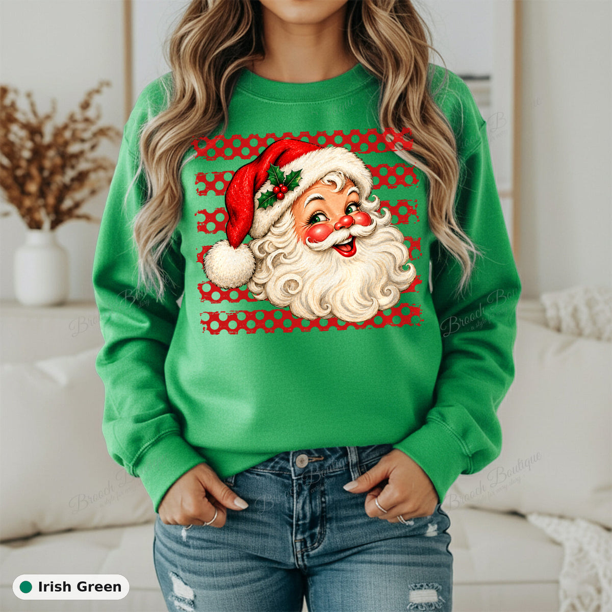 Polka Dot Santa — Gildan 18000