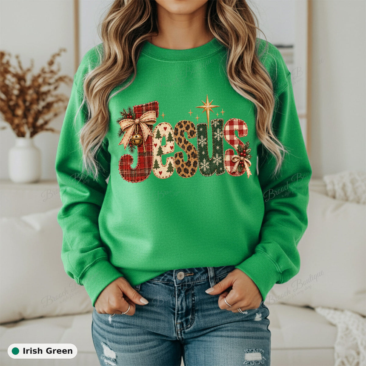 Jesus Patchwork Christmas — Gildan 18000