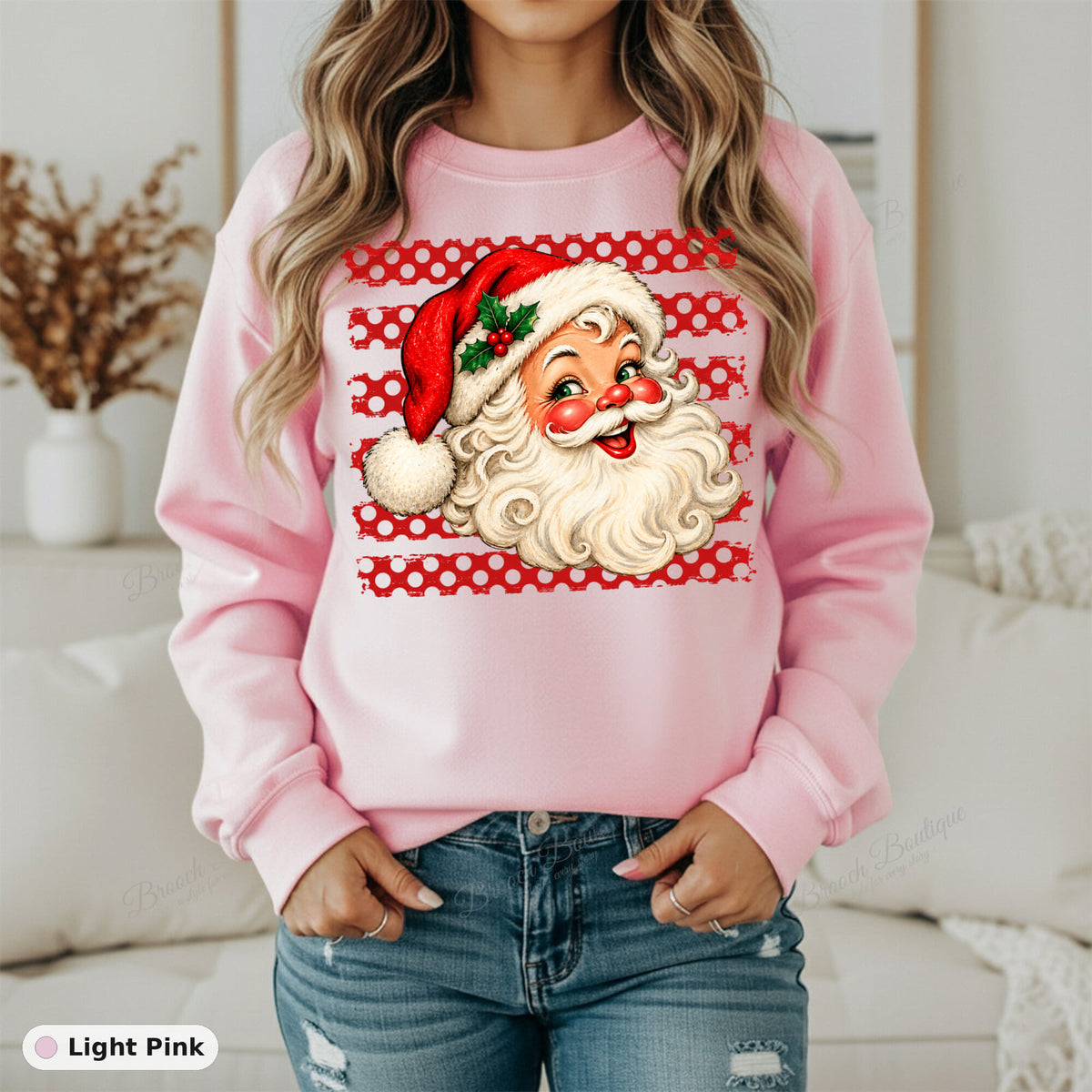 Polka Dot Santa — Gildan 18000