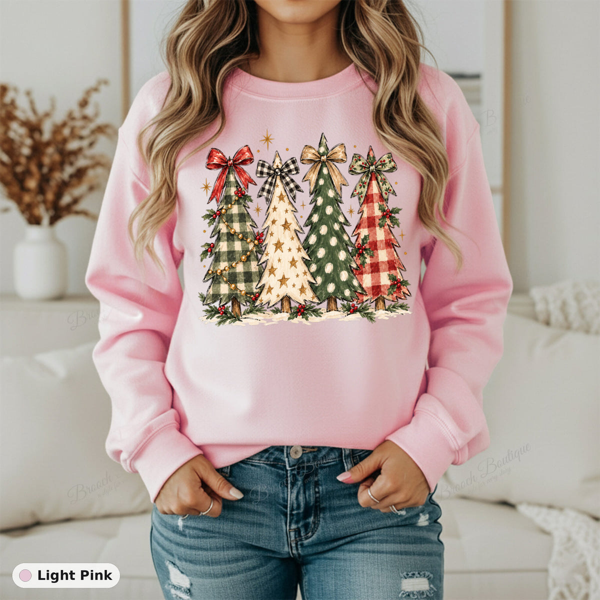 Plaid Christmas Trees — Gildan 18000