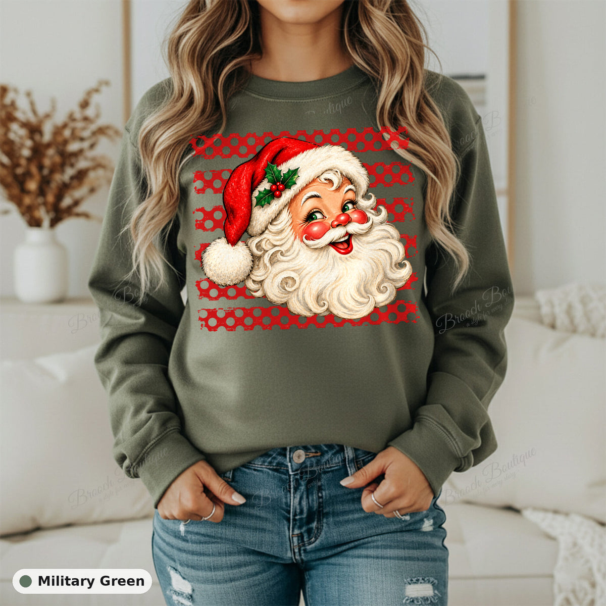 Polka Dot Santa — Gildan 18000