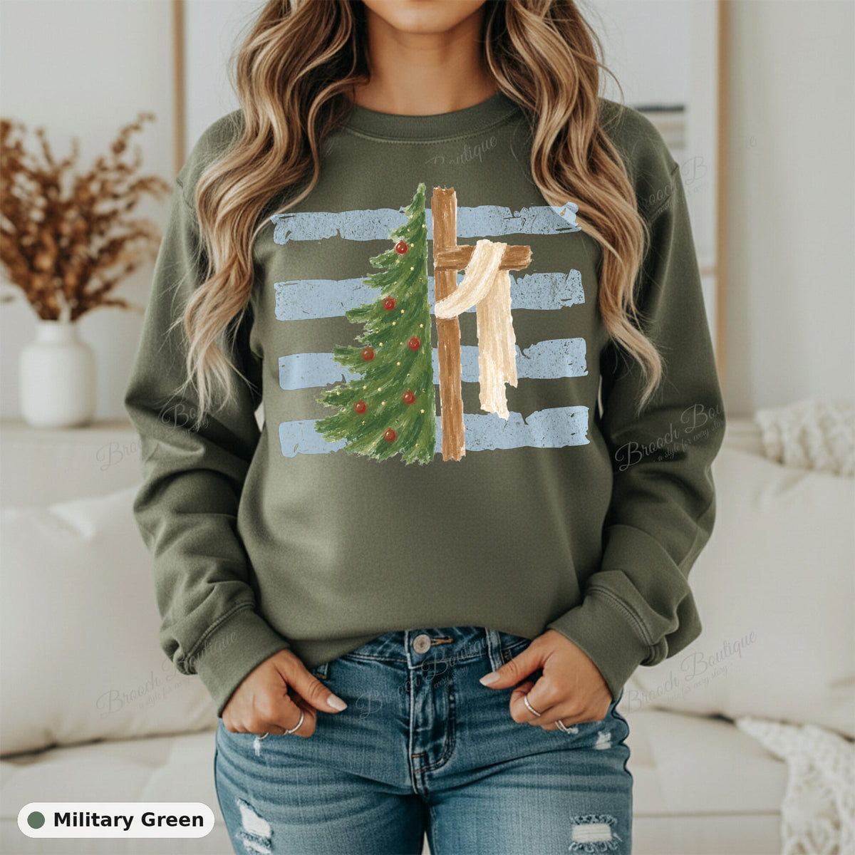 Tree and Cross — Gildan 18000
