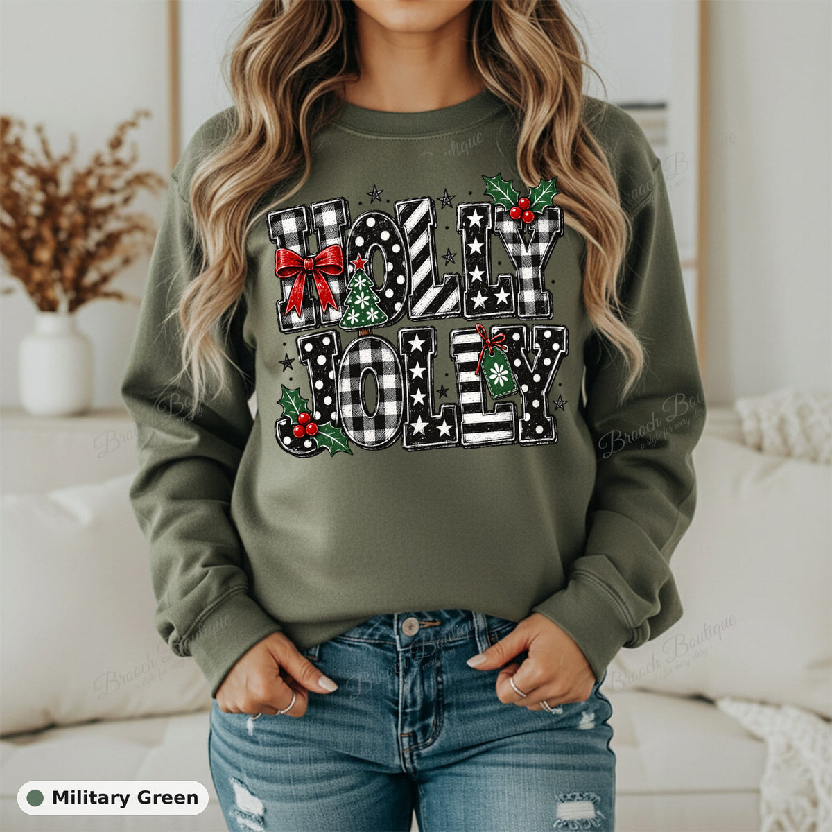 Holly Jolly Plaid — Gildan 18000
