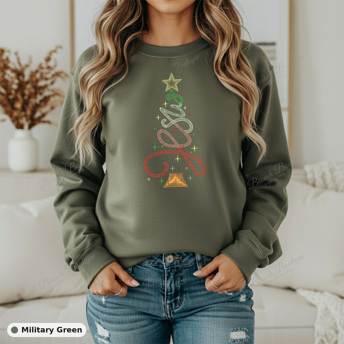 Swirly Christmas Tree — Gildan 18000