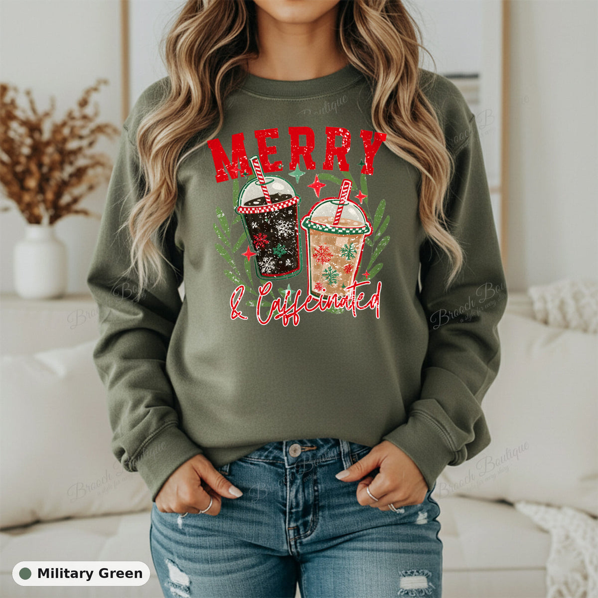 Merry & Caffeinated — Gildan 18000