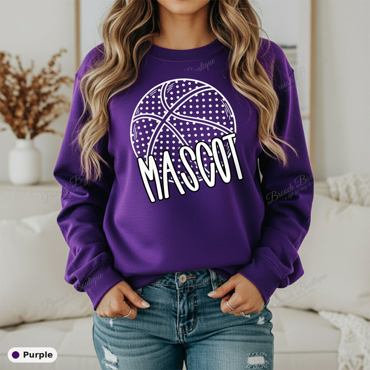 Basketball Mascot Template — Gildan 18000
