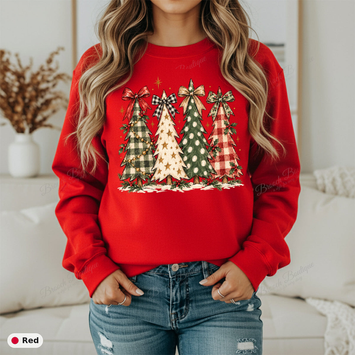 Plaid Christmas Trees — Gildan 18000
