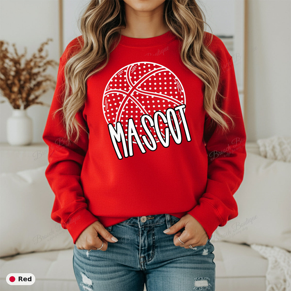 Basketball Mascot Template — Gildan 18000