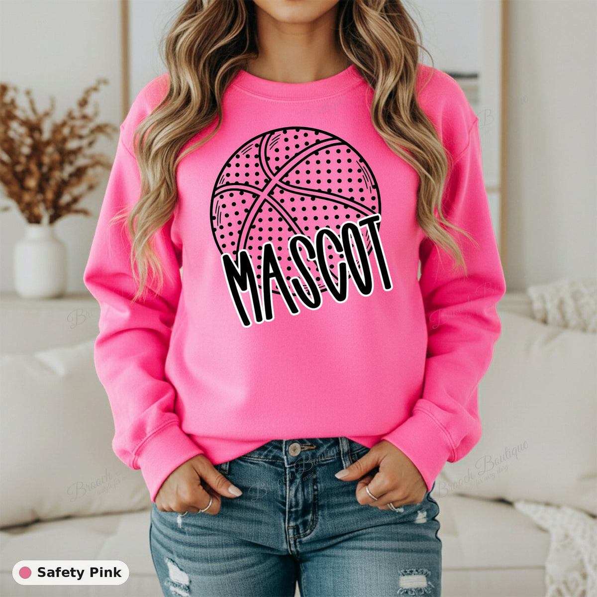 Basketball Mascot Template — Gildan 18000