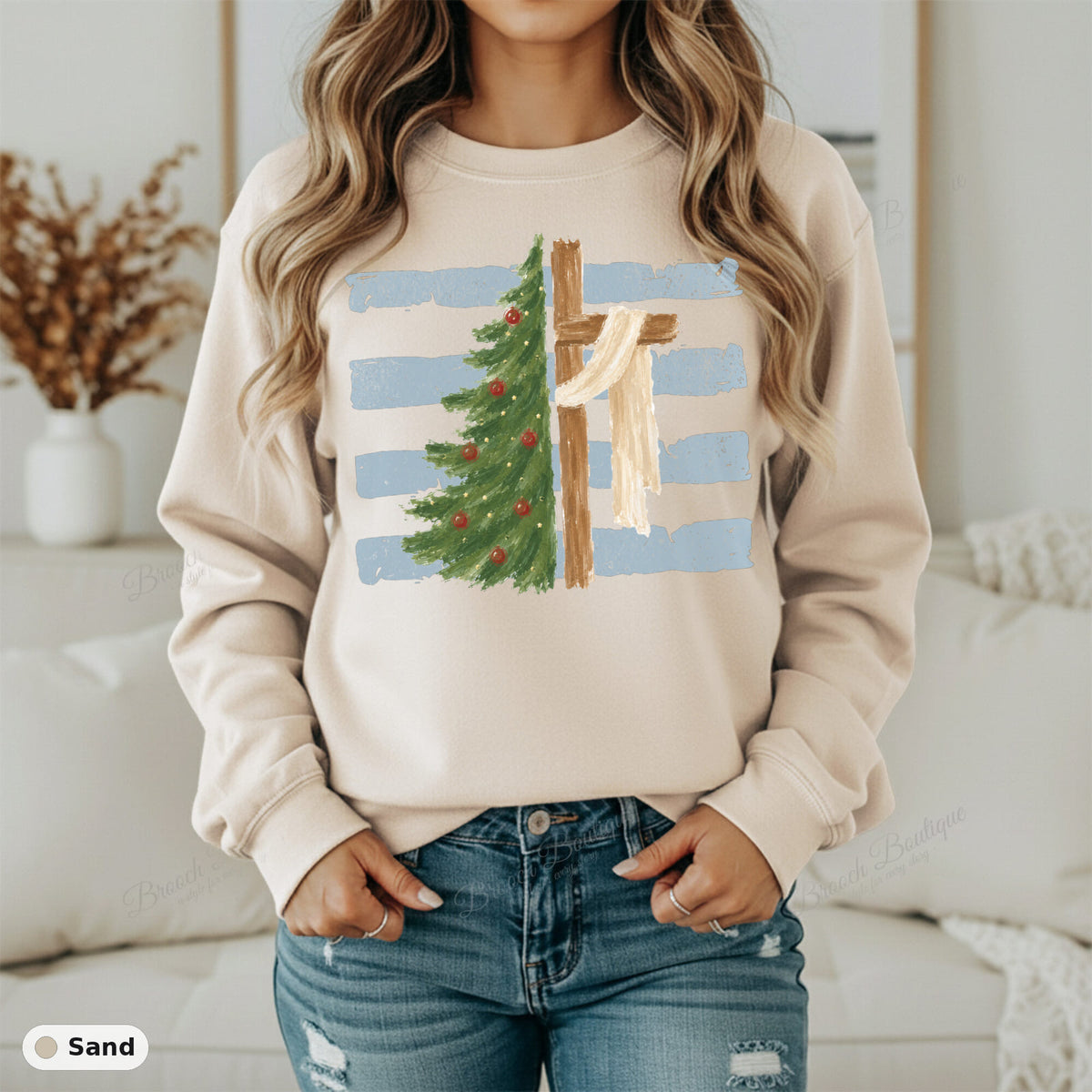Tree and Cross — Gildan 18000