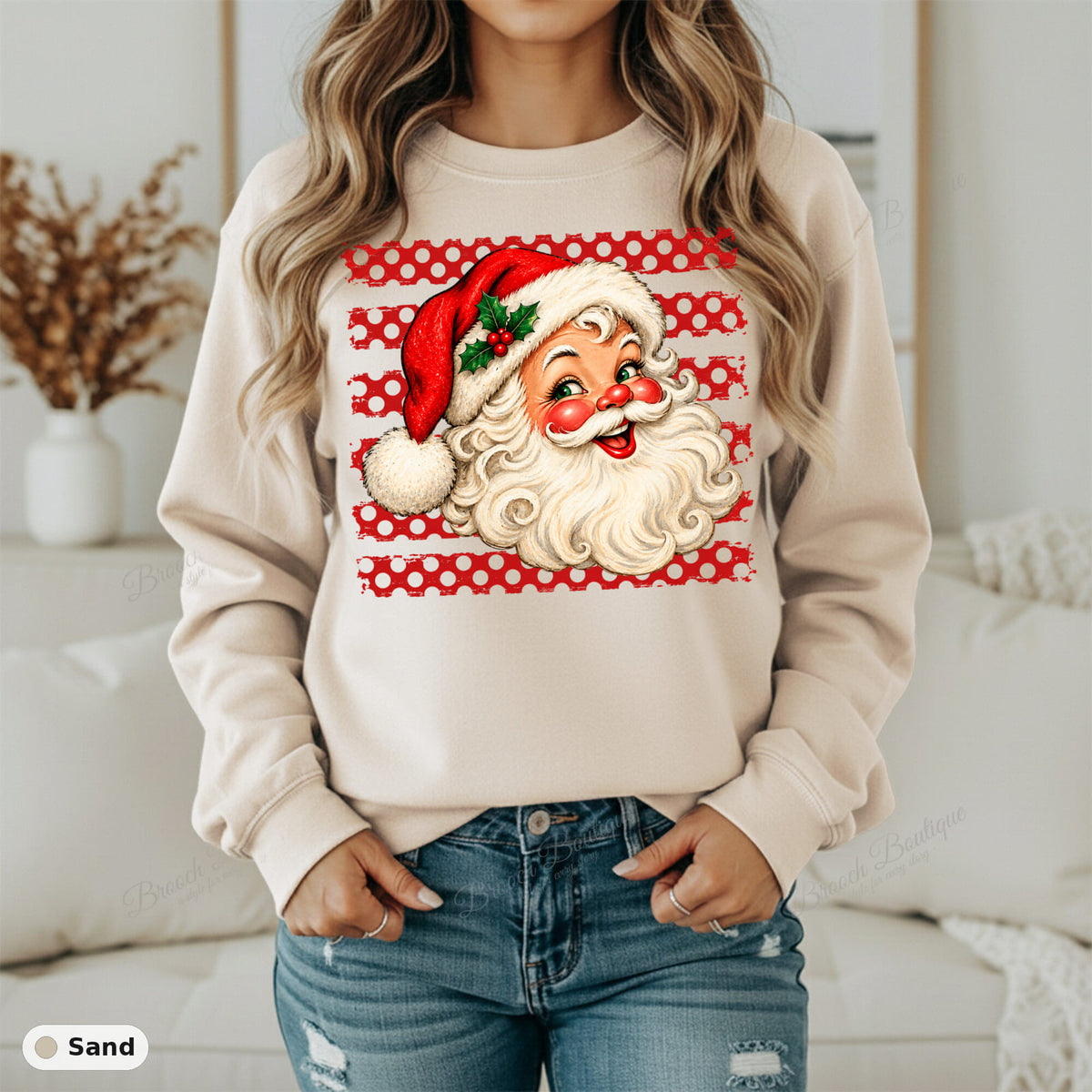 Polka Dot Santa — Gildan 18000