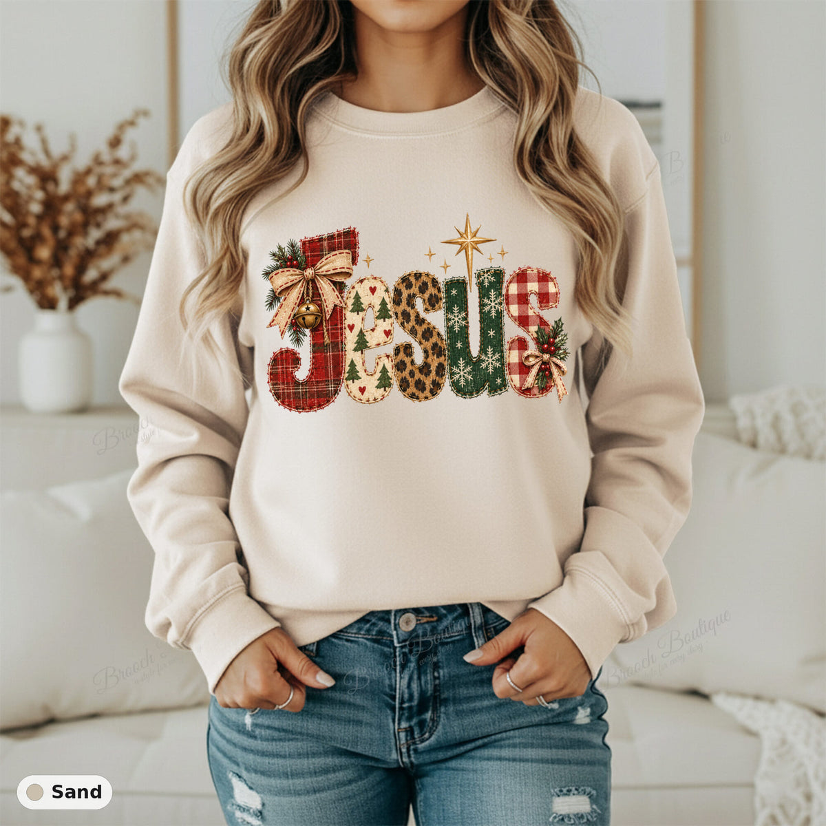 Jesus Patchwork Christmas — Gildan 18000