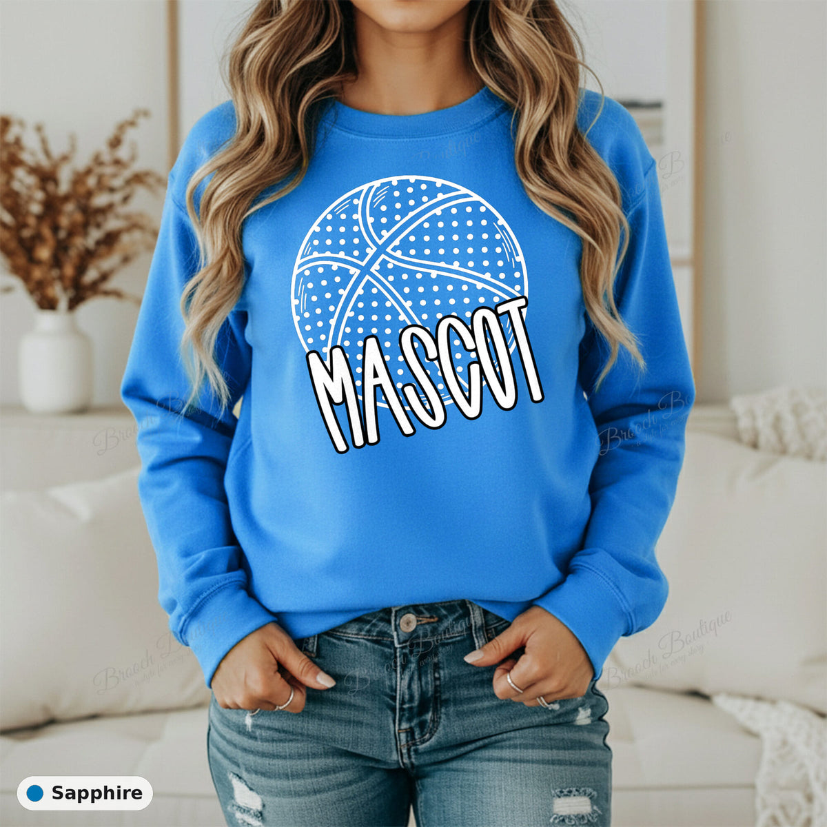 Basketball Mascot Template — Gildan 18000