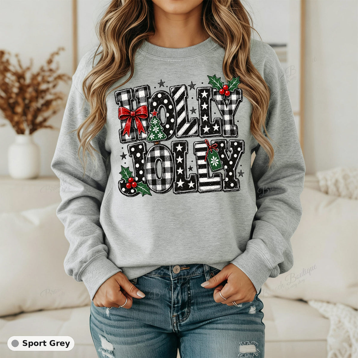 Holly Jolly Plaid — Gildan 18000