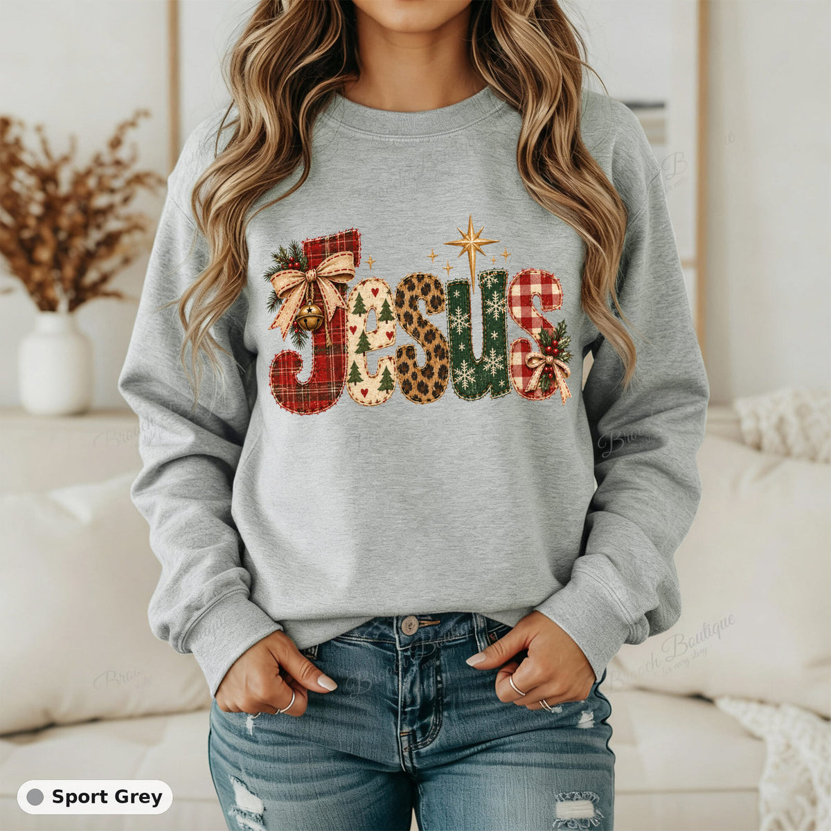 Jesus Patchwork Christmas — Gildan 18000