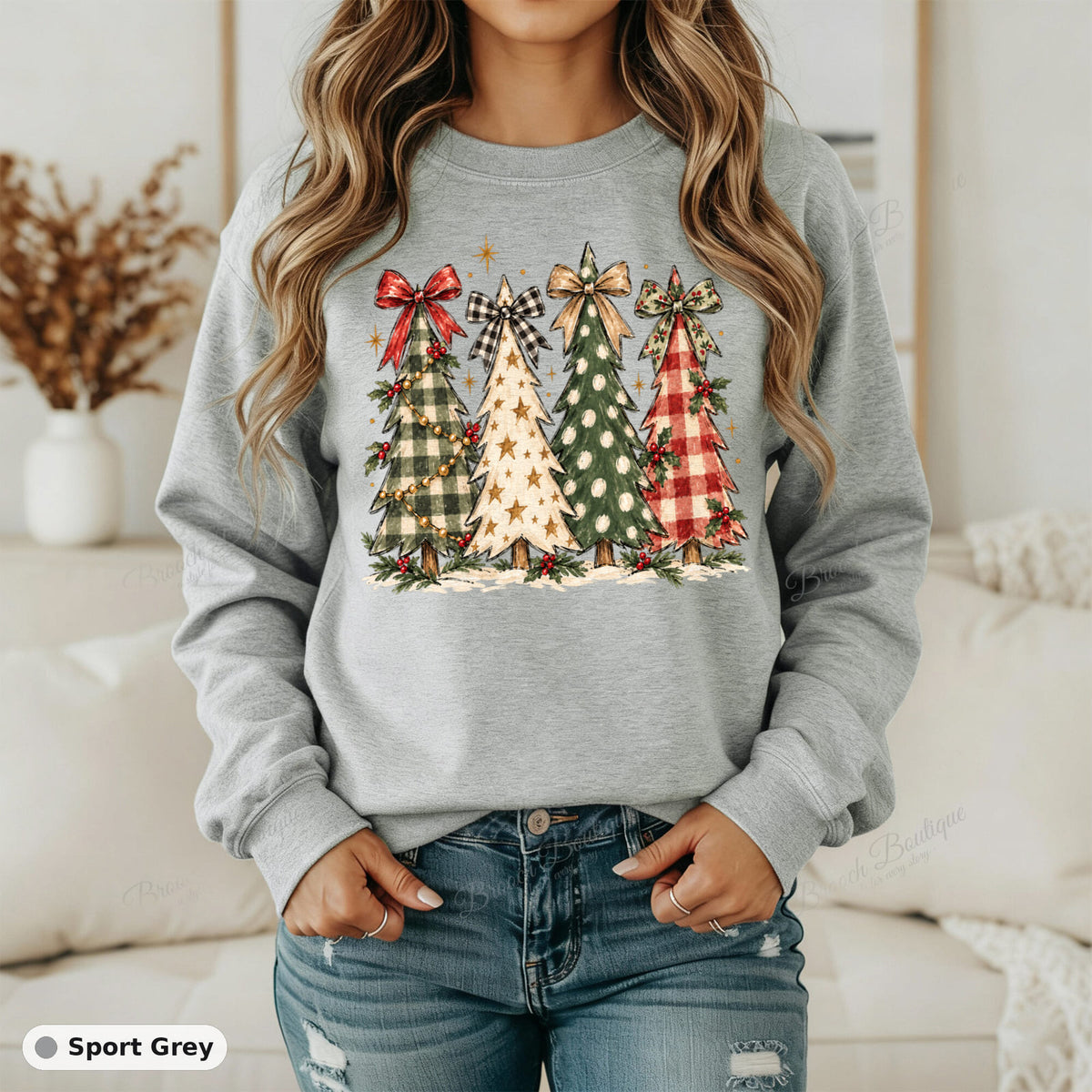 Plaid Christmas Trees — Gildan 18000