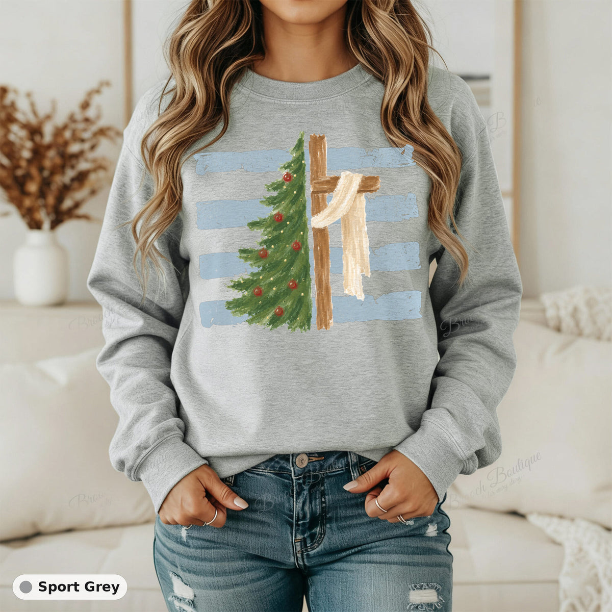 Tree and Cross — Gildan 18000