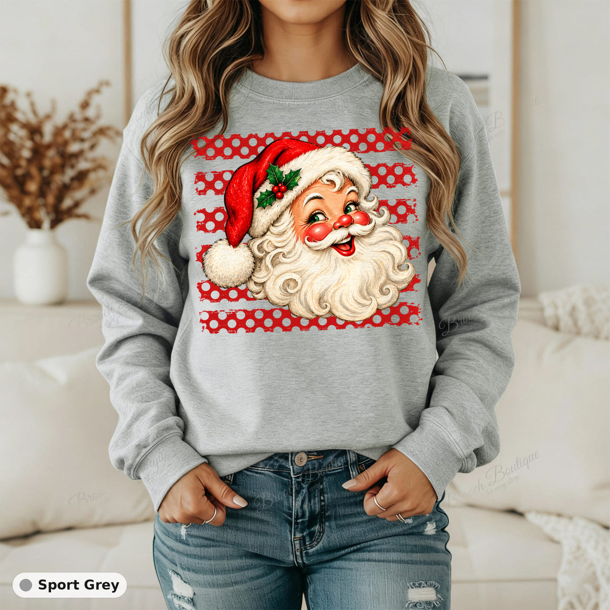 Polka Dot Santa — Gildan 18000