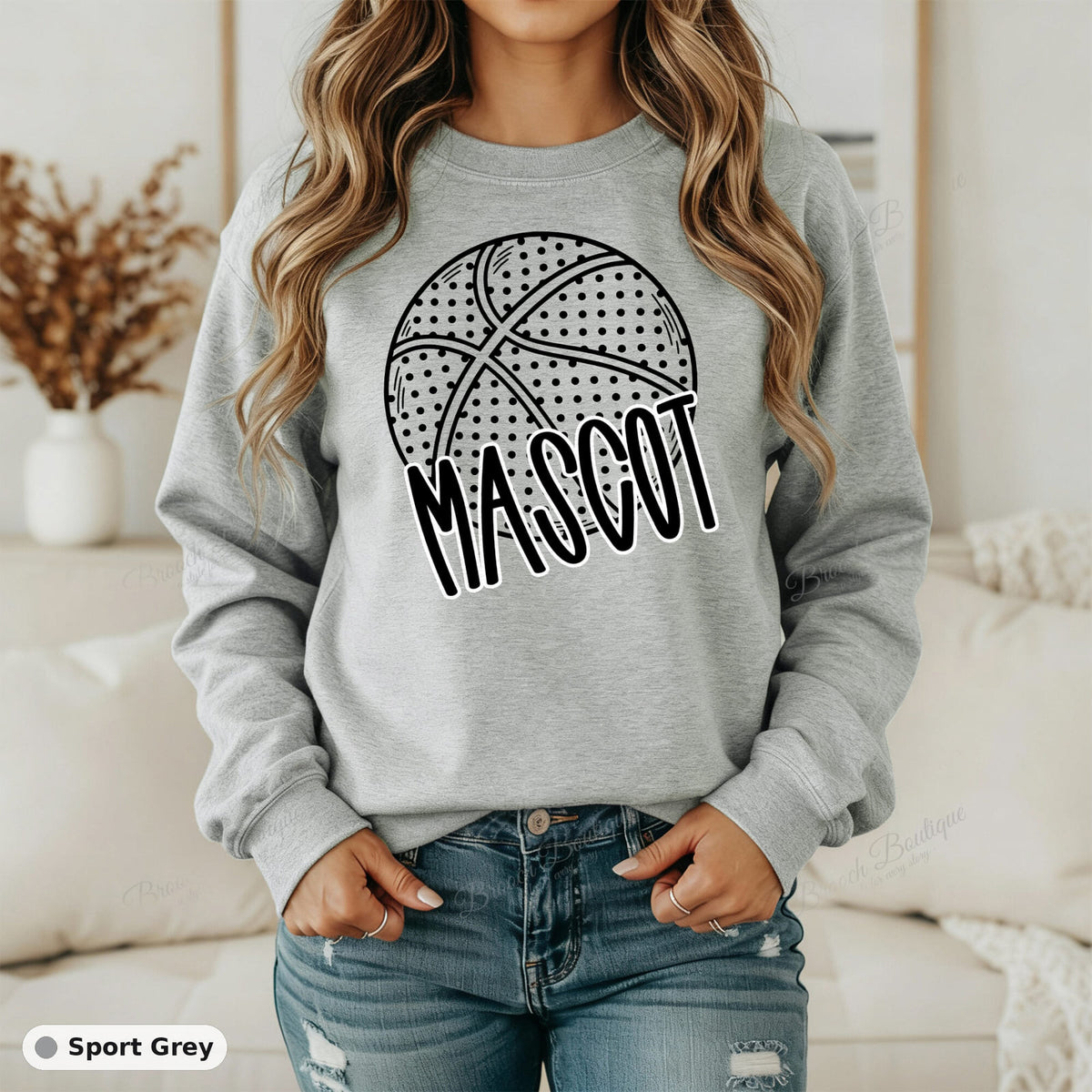 Basketball Mascot Template — Gildan 18000