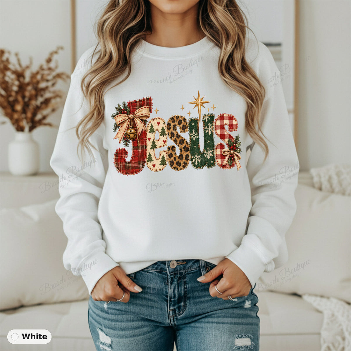 Jesus Patchwork Christmas — Gildan 18000