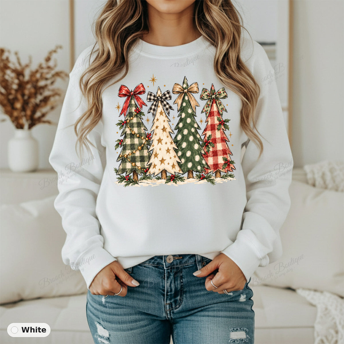 Plaid Christmas Trees — Gildan 18000