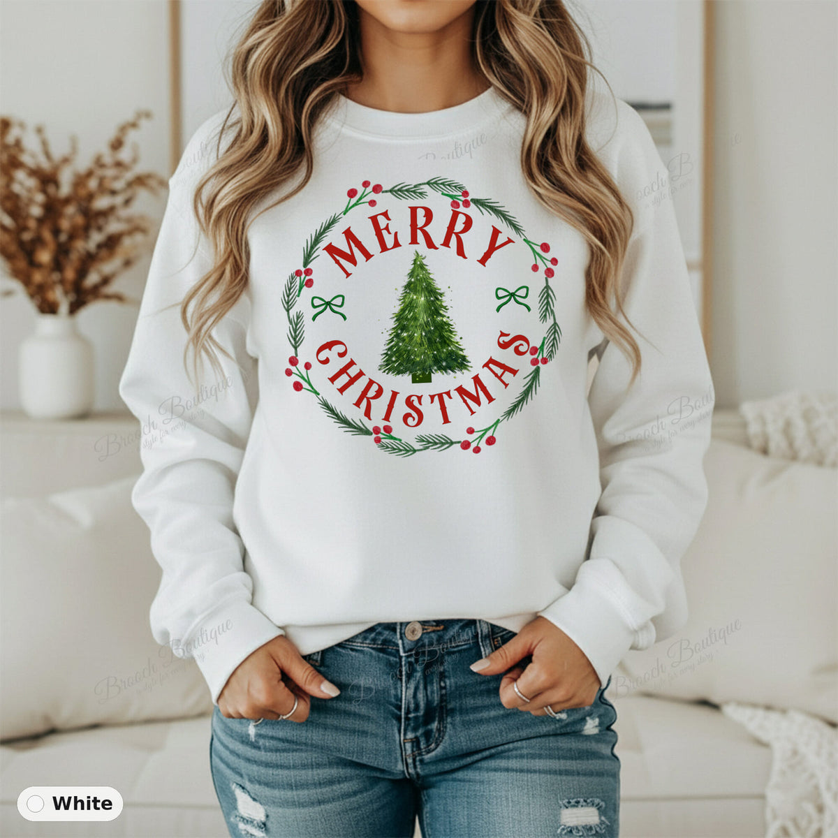 Merry Christmas Wreath — Gildan 18000