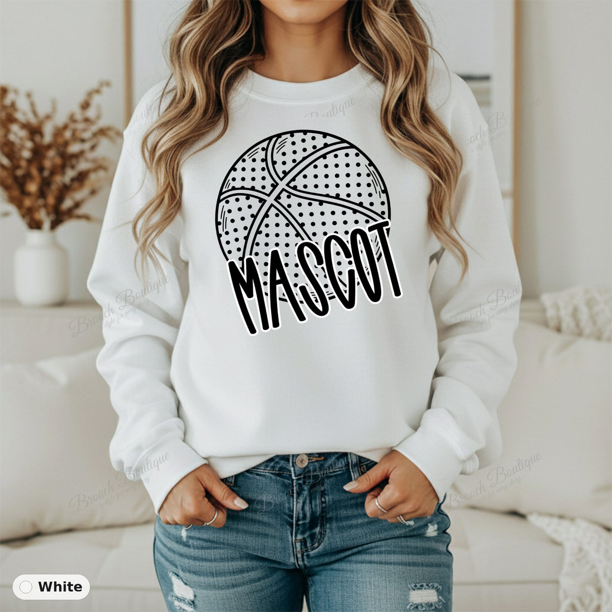 Basketball Mascot Template — Gildan 18000