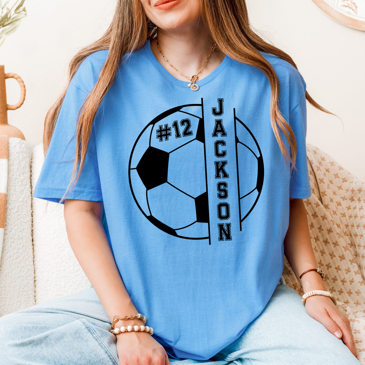 Custom Soccer Ball Tshirt - Players name and number - unisex fit