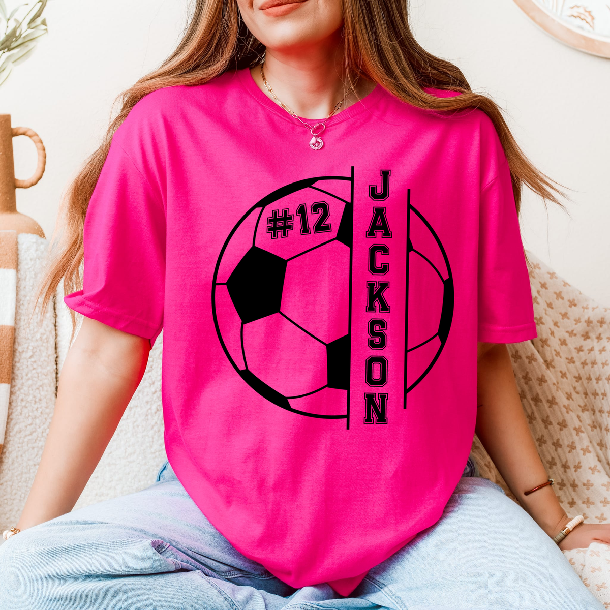Custom Soccer Ball Tshirt - Players name and number - unisex fit