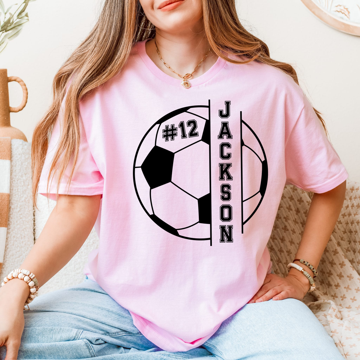 Custom Soccer Ball Tshirt - Players name and number - unisex fit