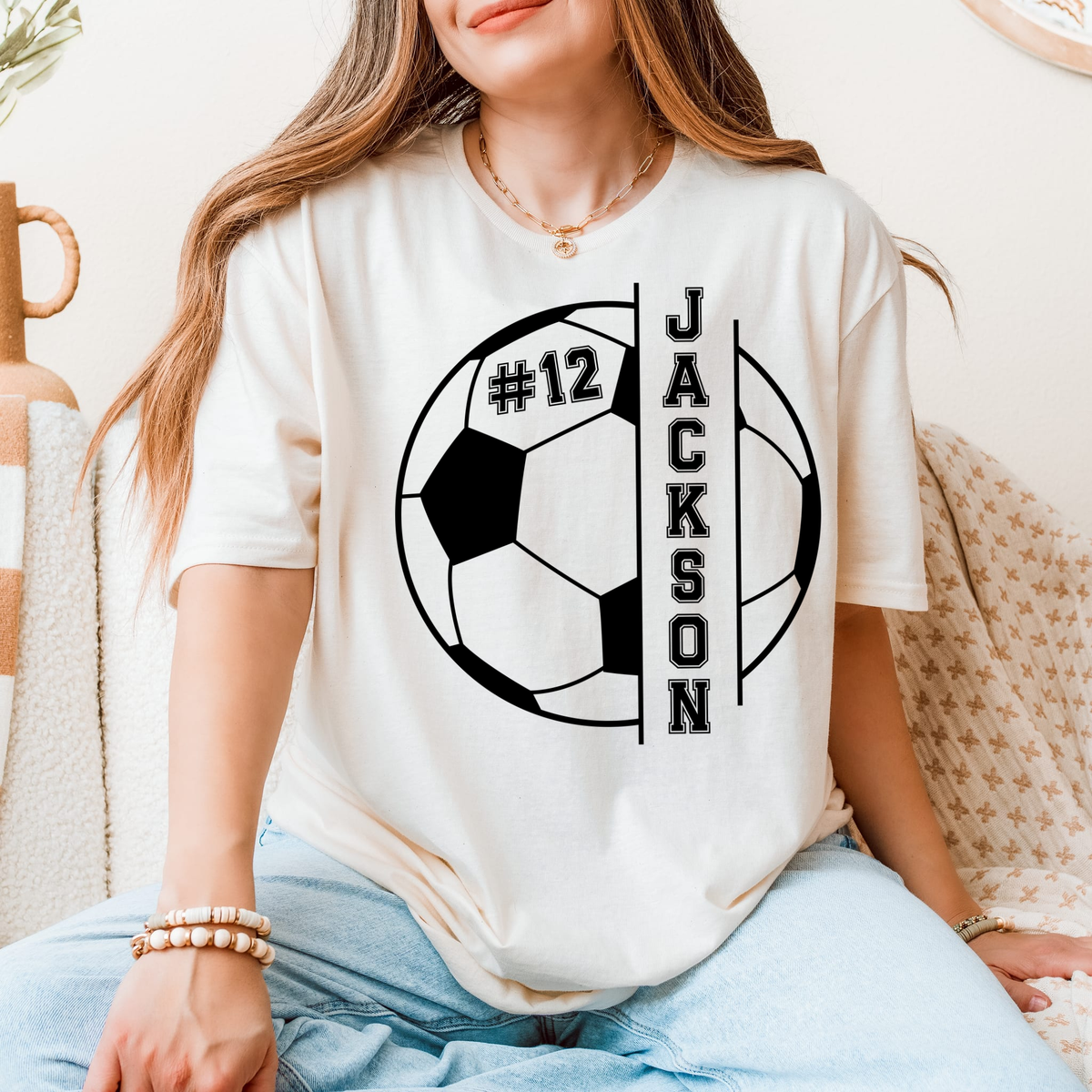 Custom Soccer Ball Tshirt - Players name and number - unisex fit