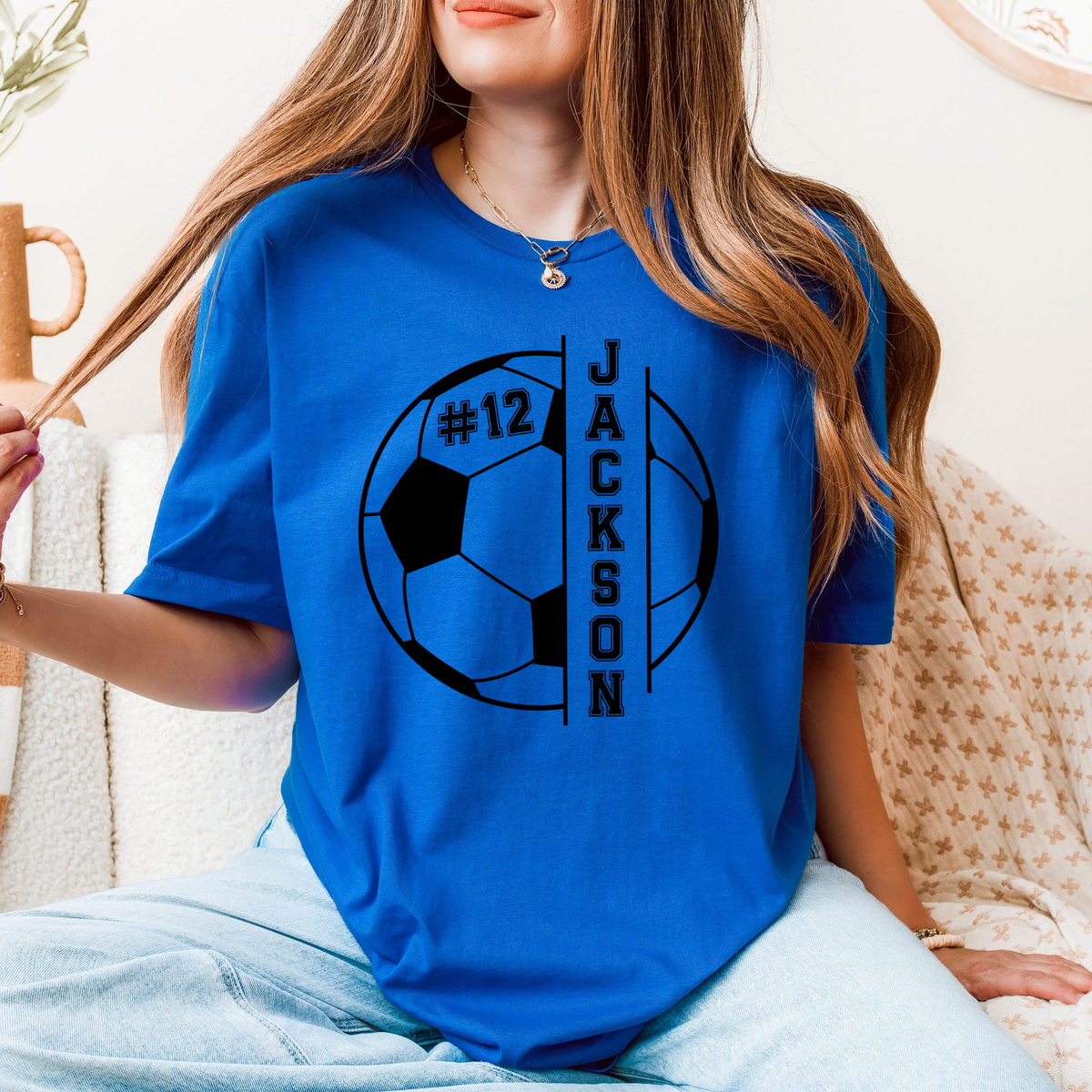 Custom Soccer Ball Tshirt - Players name and number - unisex fit