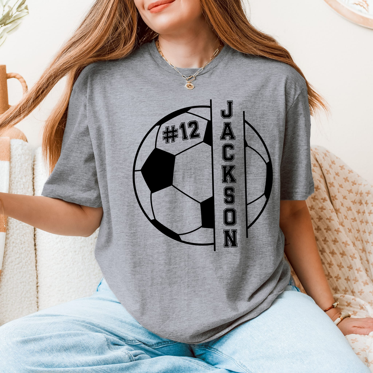 Custom Soccer Ball Tshirt - Players name and number - unisex fit