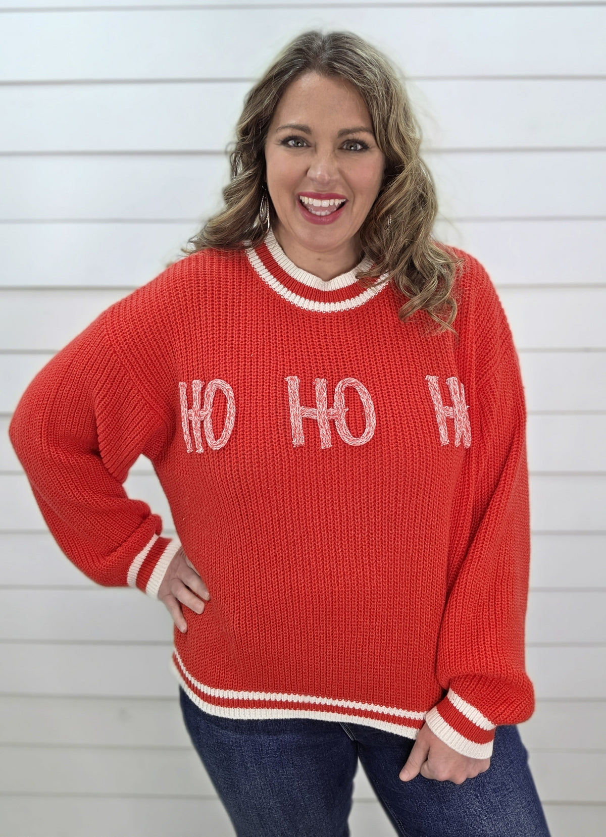 RED "HO HO HO" SWEATER