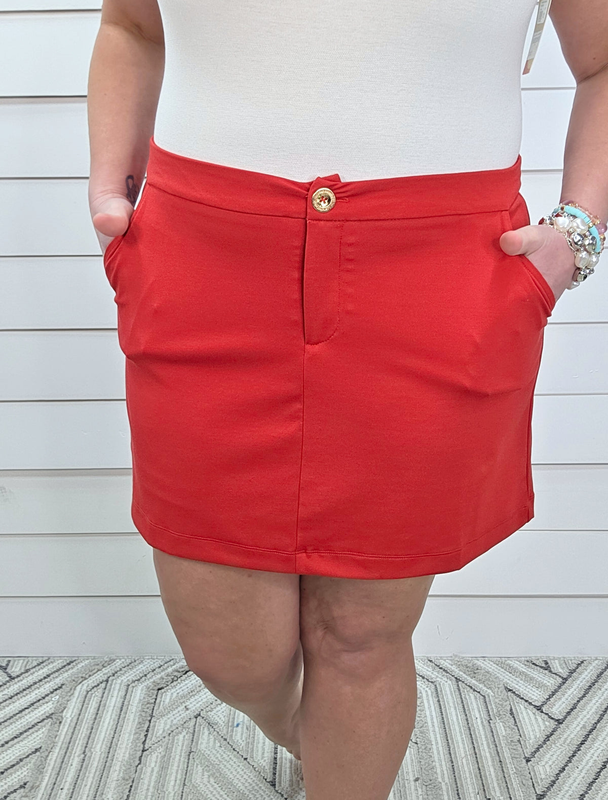 DEAR SCARLETT RELAXED SKORT - RED