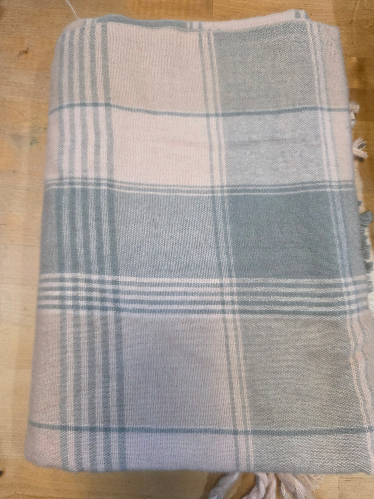 BLUSH/GREY PLAID SCARF