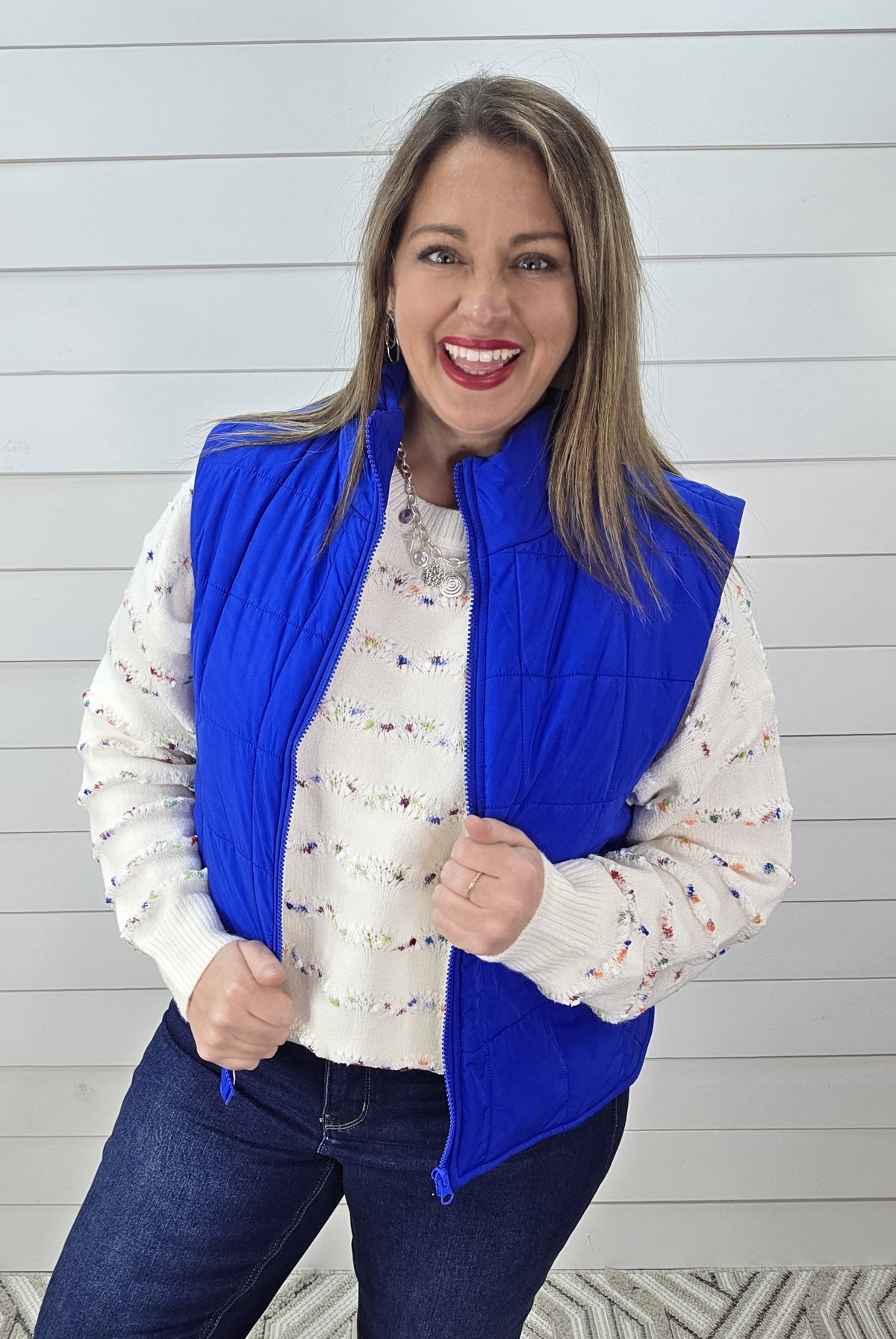 ROYAL BLUE QUILTED VEST