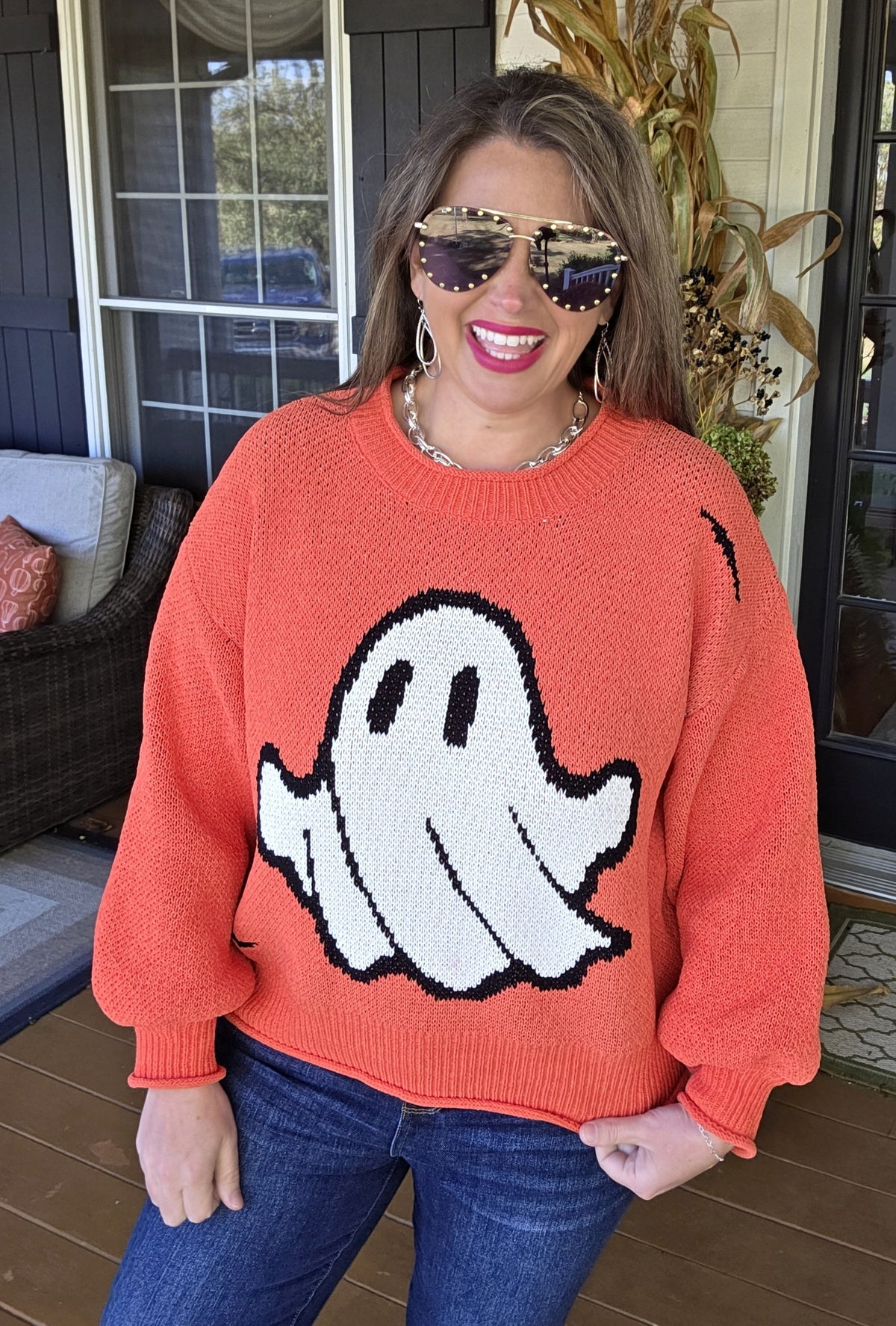 ORANGE GHOST SWEATER