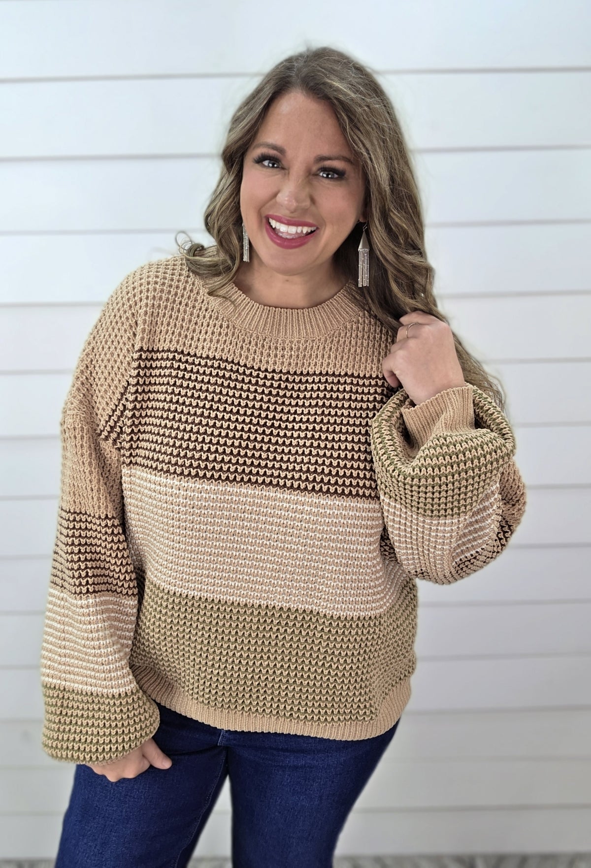 CHOCOLATE MIXED MULTI TONE SWEATER