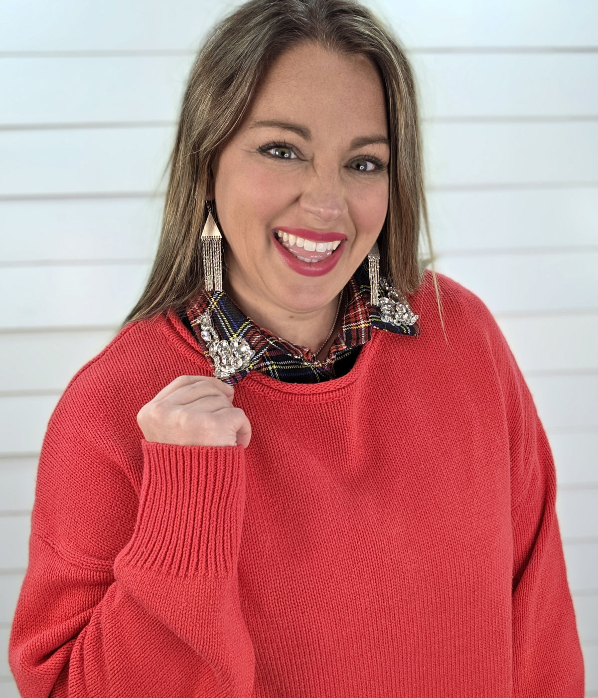 BLACK PLAID BLING COLLAR