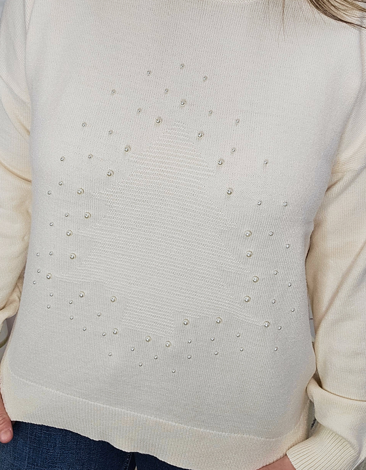 IVORY PEARL TREE SWEATER