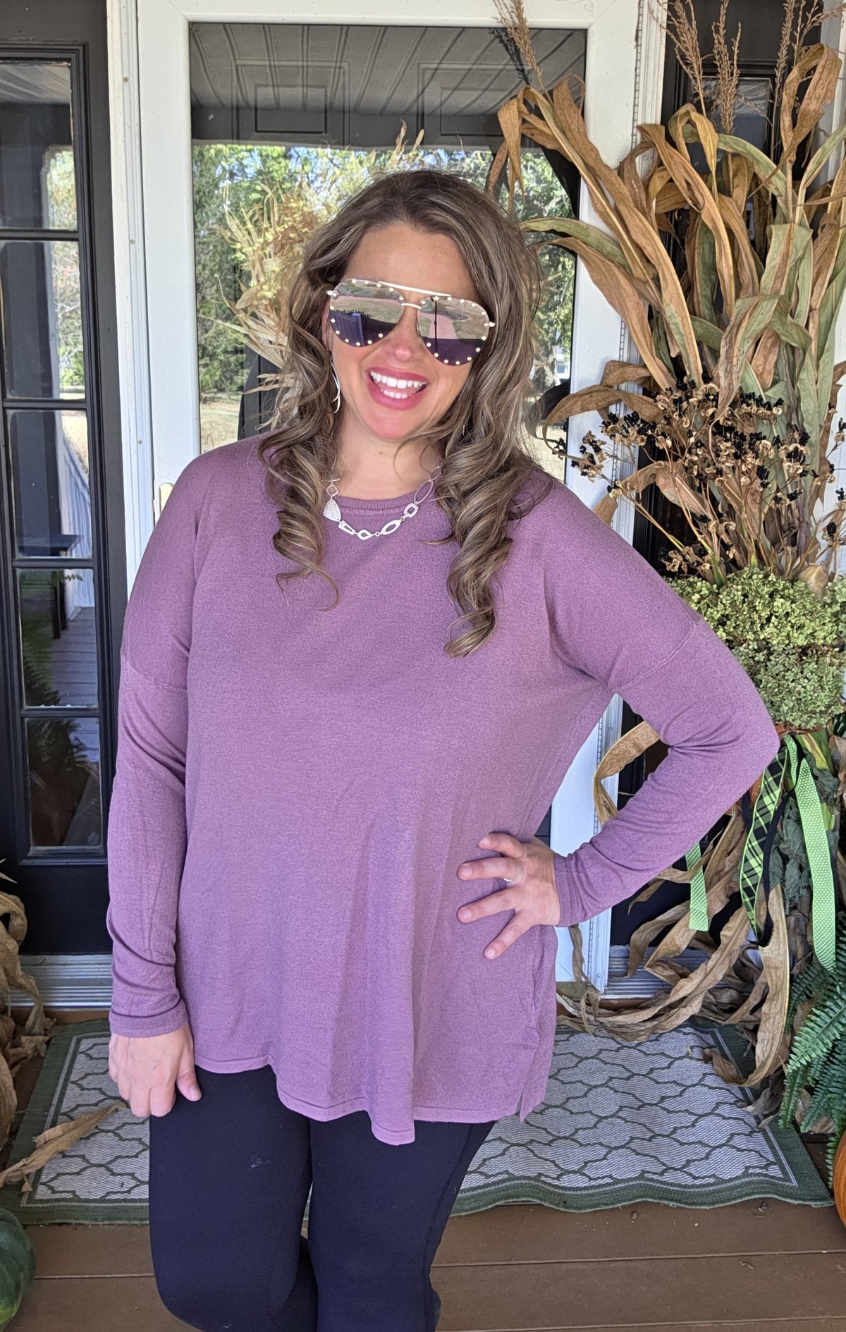 SPICE DROP SHOULDER SOFT SWEATER