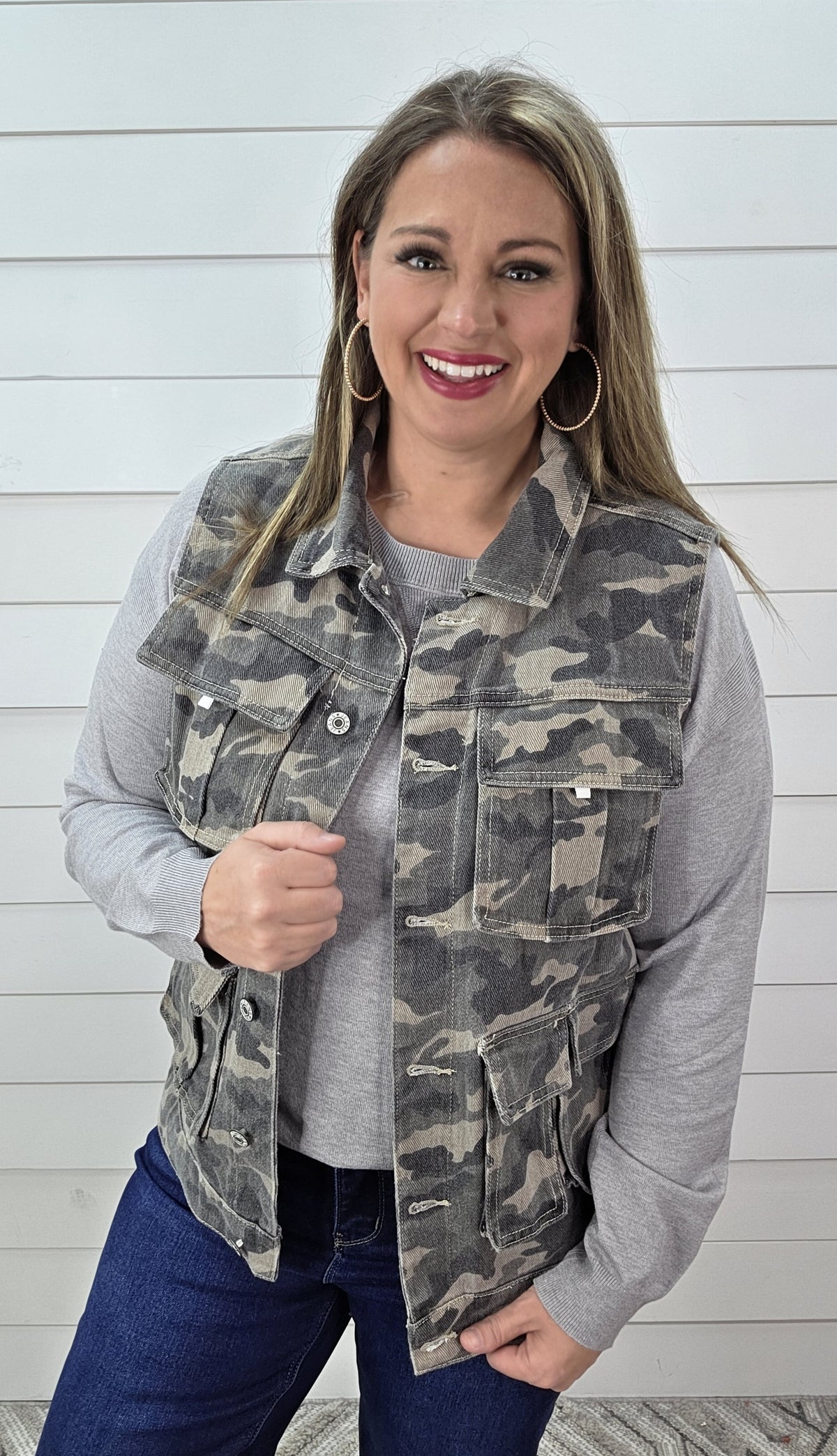 CAMO DENIM VEST