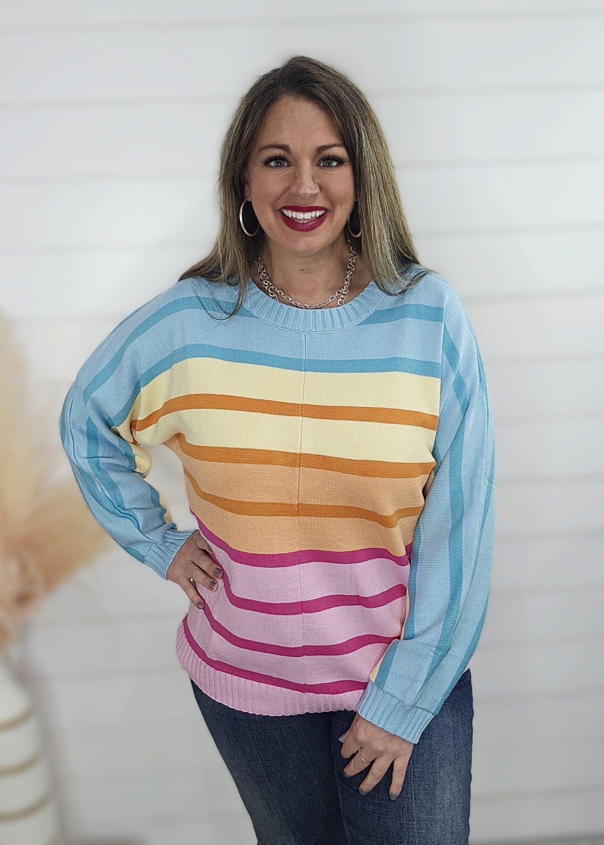 MULTI STRIPED MULTI COLOR SWEATER