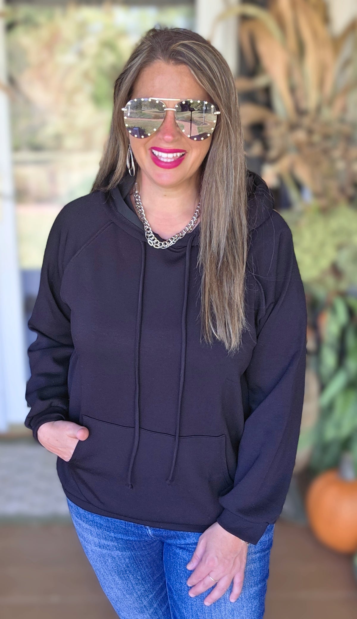 BLACK SCUBA HOODIE WITH KANGAROO POCKET