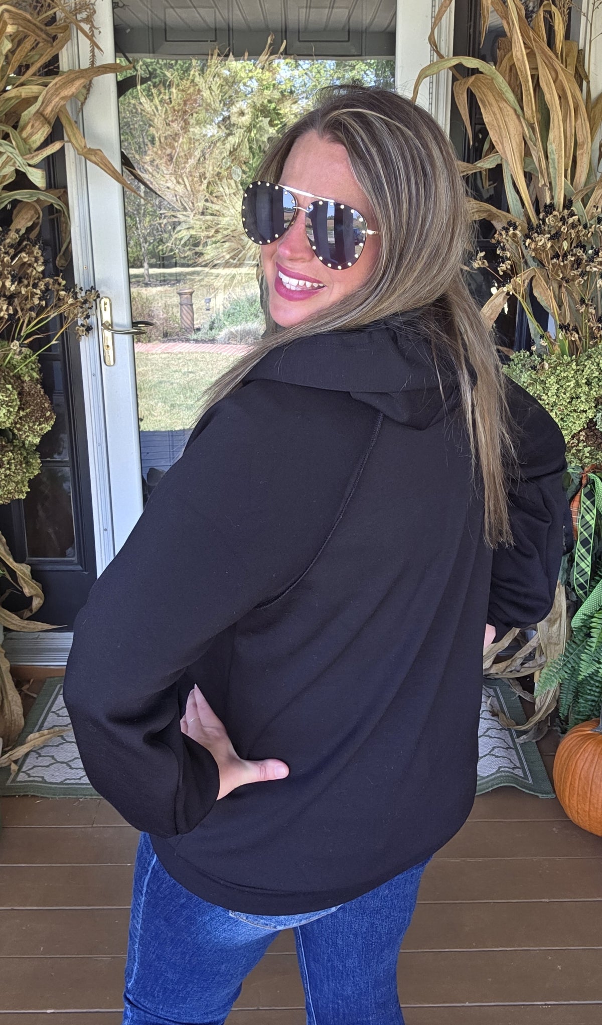 BLACK SCUBA HOODIE WITH KANGAROO POCKET