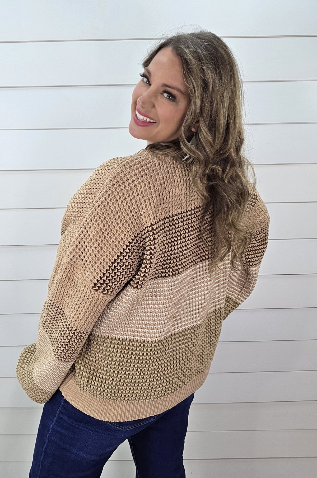 CHOCOLATE MIXED MULTI TONE SWEATER