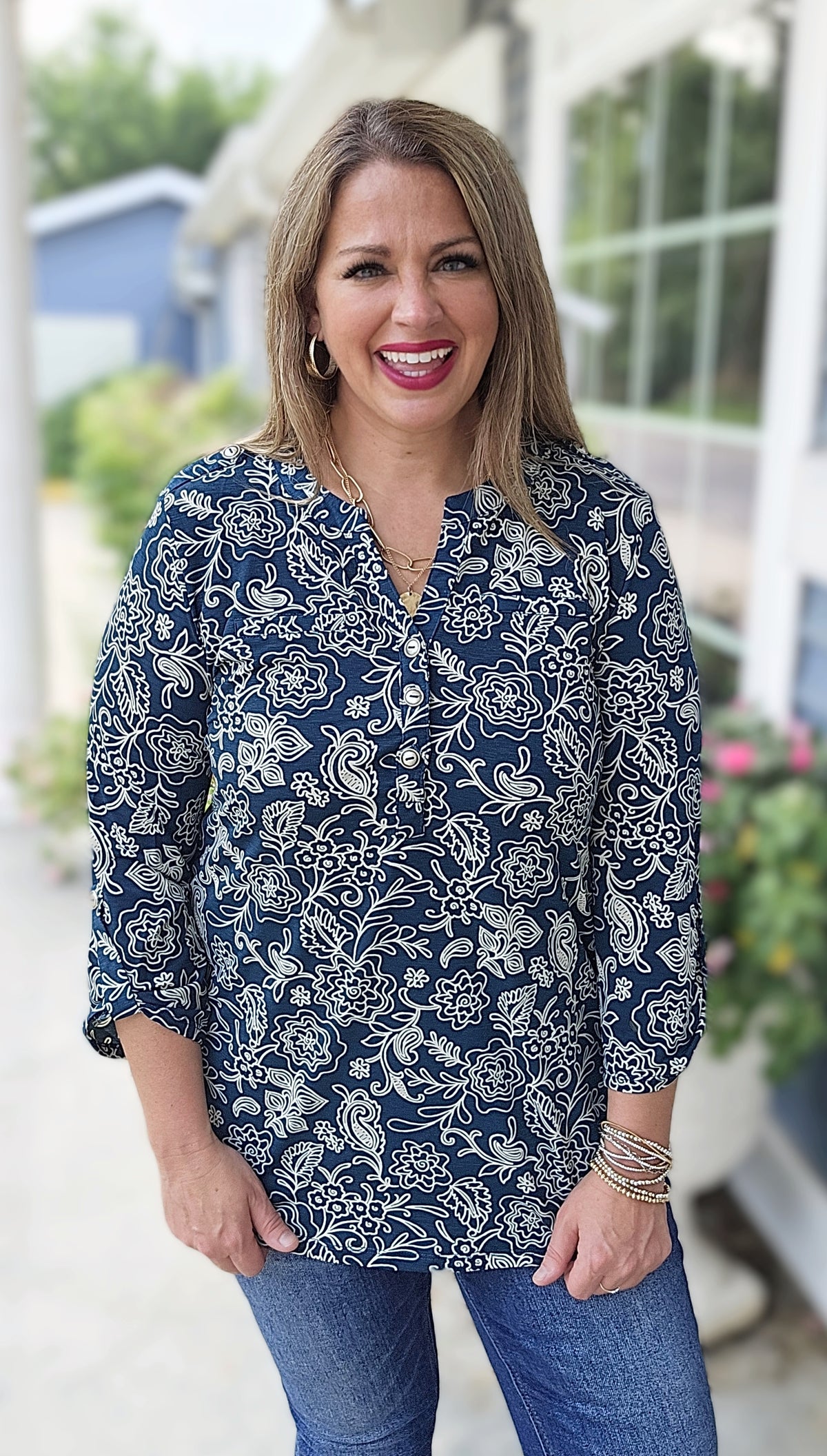 DEAR SCARLETT HUNTER GREEN/CREAM FLORAL LUXE LIZZY